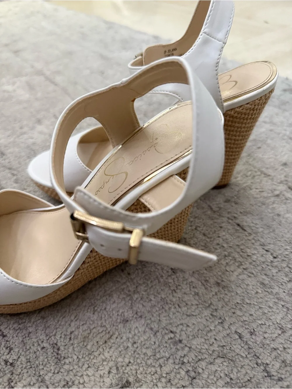 Jessica Simpson White Espadrille Wedge Sandals